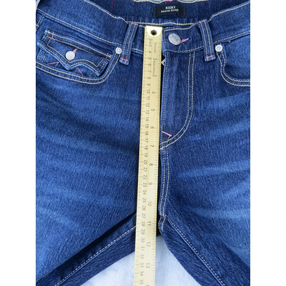True Religion Ricky Relaxed Straight Men's Jeans W30 L34 Dark Wash NWT‎ Denim